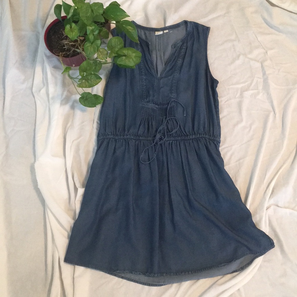Denim sundress with pockets